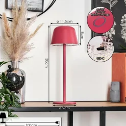 hofstein Asen Lampe de table d'extérieur, Lampe à poser LED Rose, 1 lumière