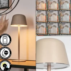 hofstein Asen Lampe de table d'extérieur, Lampe à poser LED Beige, 1 lumière