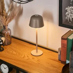 hofstein Asen Lampe de table d'extérieur, Lampe à poser LED Beige, 1 lumière