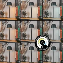 hofstein Asen Lampe de table d'extérieur, Lampe à poser LED Noir, 1 lumière