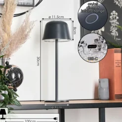 hofstein Asen Lampe de table d'extérieur, Lampe à poser LED Noir, 1 lumière