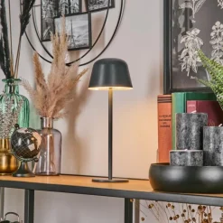 hofstein Asen Lampe de table d'extérieur, Lampe à poser LED Noir, 1 lumière