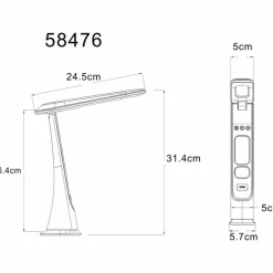 Lampes En Bois-Luminaires Globo Lighting Averie Lampe à poser LED Bois foncé, Écru, Noir, 1 lumière