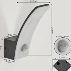 hofstein Azia Lampe murale d´extérieur LED Anthracite, 1 lumière, Détecteur de mouvement