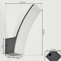 hofstein Azia Lampe murale d´extérieur LED Anthracite, 1 lumière