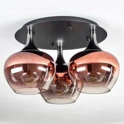 hofstein Azurara Plafonnier Chrome, Noir, 3 lumières