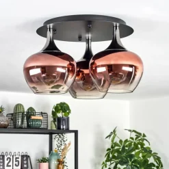 hofstein Azurara Plafonnier Chrome, Noir, 3 lumières