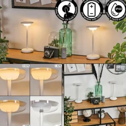 hofstein Baigorrita Lampe de table d'extérieur, Lampe à poser LED Blanc, 1 lumière