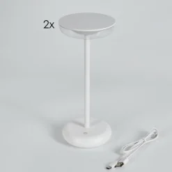 hofstein Baigorrita Lampe de table d'extérieur, Lampe à poser LED Blanc, 1 lumière