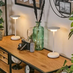 hofstein Baigorrita Lampe de table d'extérieur, Lampe à poser LED Blanc, 1 lumière