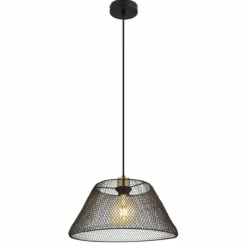 Lampes Dorées-Luminaires Globo Lighting Baku Suspension Noir, 1 lumière