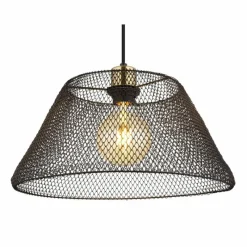 Lampes Dorées-Luminaires Globo Lighting Baku Suspension Noir, 1 lumière