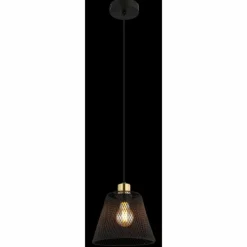 Lampes Dorées-Luminaires Globo Lighting Baku Suspension Noir, 1 lumière