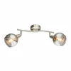 Suspension Verre Fumé-Luminaires Globo Lighting Ball Plafonnier Nickel mat, 2 lumières
