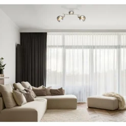 Suspension Verre Fumé-Luminaires Globo Lighting Ball Plafonnier Nickel mat, 2 lumières