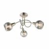 Suspension Verre Fumé-Luminaires Globo Lighting Ball Plafonnier Nickel mat, 3 lumières