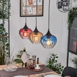 hofstein Ballebro Suspension, Suspension Noir, 3 lumières