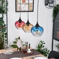 hofstein Ballebro Suspension, Suspension Noir, 3 lumières