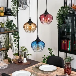 hofstein Ballebro Suspension, Suspension Noir, 3 lumières