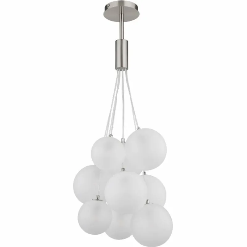 Luminaires Globo Lighting Ballgi Suspension Nickel mat, 9 lumières