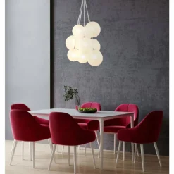 Luminaires Globo Lighting Ballgi Suspension Nickel mat, 9 lumières