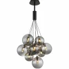 Suspension Verre Fumé-Luminaires Globo Lighting Ballgi Suspension Noir, 9 lumières