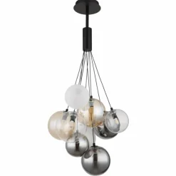 Luminaires Globo Lighting Ballgi Suspension Noir, 9 lumières