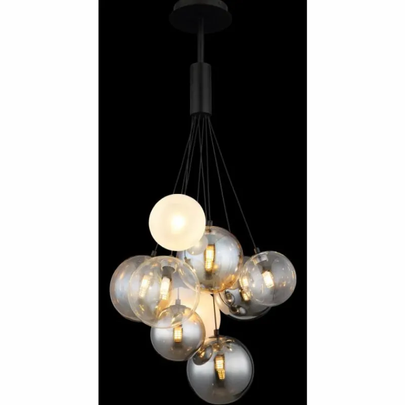 Luminaires Globo Lighting Ballgi Suspension Noir, 9 lumières