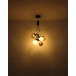 Luminaires Globo Lighting Ballgi Suspension Noir, 9 lumières