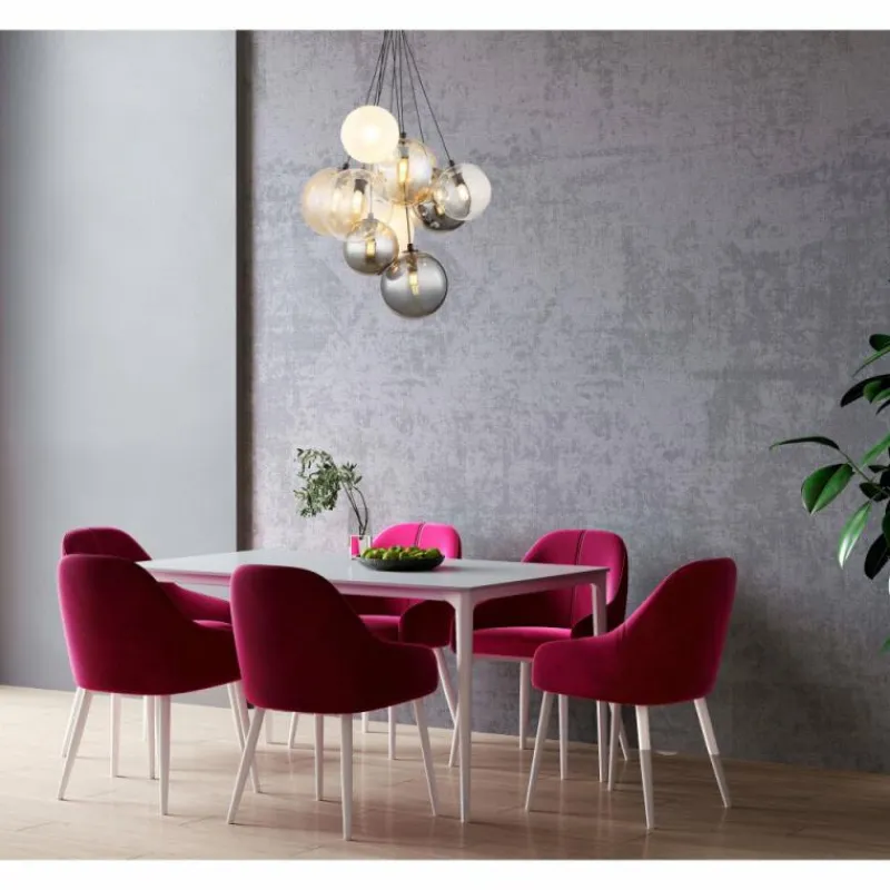 Luminaires Globo Lighting Ballgi Suspension Noir, 9 lumières