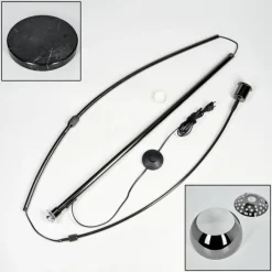 hofstein Baloca Lampadaire Chrome, Noir, 1 lumière