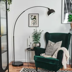 hofstein Baloca Lampadaire Chrome, Noir, 1 lumière