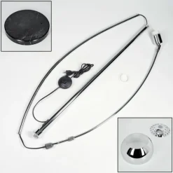 hofstein Baloca Lampadaire Chrome, Noir, 1 lumière