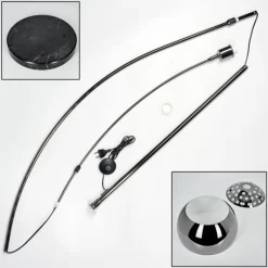 hofstein Baloca Lampadaire Chrome, Noir, 1 lumière