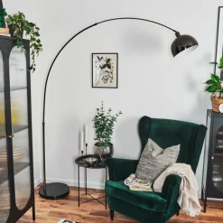 Lampes Vintages & Rétros-hofstein Baloca Lampadaire Chrome, Noir, 1 lumière