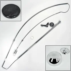 hofstein Baloca Lampadaire Chrome, Noir, 1 lumière