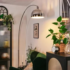 hofstein Baloca Lampadaire Chrome, Noir, 1 lumière