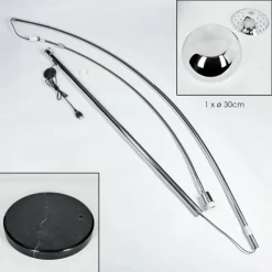 hofstein Baloca Lampadaire Chrome, Noir, 1 lumière