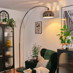 hofstein Baloca Lampadaire Chrome, Noir, 1 lumière