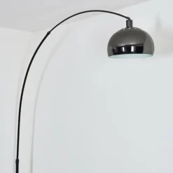 hofstein Baloca Lampadaire Chrome, Noir, 1 lumière