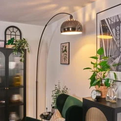 hofstein Baloca Lampadaire Chrome, Noir, 1 lumière