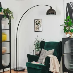 hofstein Baloca Lampadaire Chrome, Noir, 1 lumière