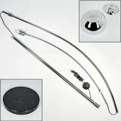 hofstein Baloca Lampadaire Chrome, Noir, 1 lumière