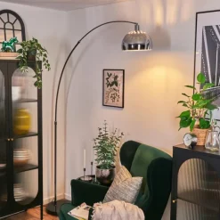 hofstein Baloca Lampadaire Chrome, Noir, 1 lumière