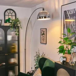 hofstein Baloca Lampadaire Chrome, Noir, 1 lumière