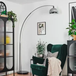 hofstein Baloca Lampadaire Chrome, Noir, 1 lumière