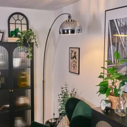 hofstein Baloca Lampadaire Chrome, Noir, 1 lumière