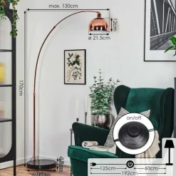 Lampes Vintages & Rétros-hofstein Baloca Lampadaire Cuivre, Noir, 1 lumière