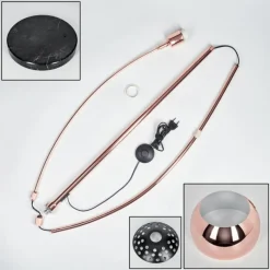 Lampes Vintages & Rétros-hofstein Baloca Lampadaire Cuivre, Noir, 1 lumière