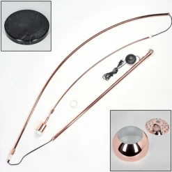 hofstein Baloca Lampadaire Cuivre, Noir, 1 lumière